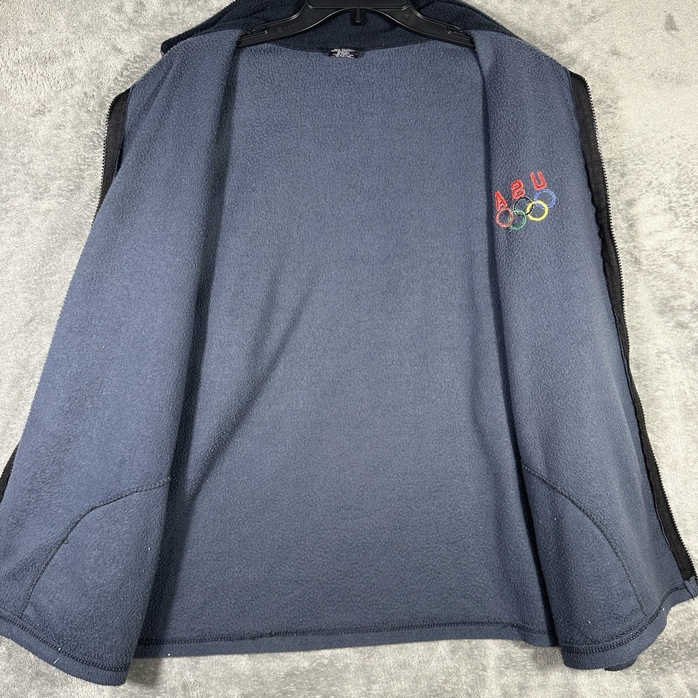 VTG USA Olympics Fleece Jacket Men XL Blue Full Zip Embroidered Logo Made in USA - Picture 5 of 7